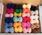 24 X10m Dk Yarn Job Lot Knitting Crochet Granny Squares Crafts Toys Pompoms