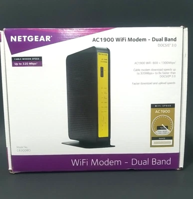 Netgear AC 1900 WiFi Modem Dual Band C6300BD, DOCSIS 3.0 Ethernet Cable NOT Inc. - Image 1 of 4