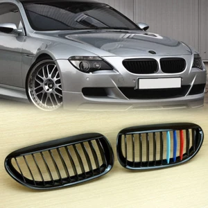 M-color Shiny Black BMW E63 E64 LCI M6 Convertible coupe Front Grille 630 635 - Foto 1 di 6