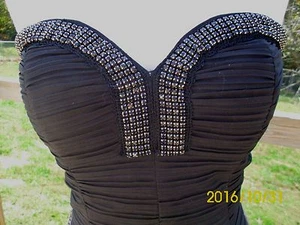 Sexy Strapless Little Black Dress Couture by Romeo and Juliet Size Medium Prom - Picture 1 of 6