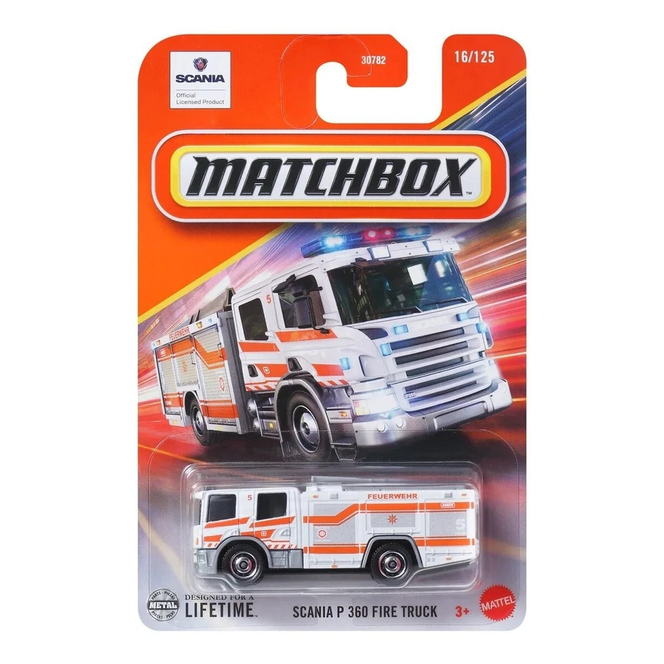 Matchbox - 2025 Mainline 16/125 Scania P 360 Camion Dei Pompieri (BBJBP52) - Immagine 1 di 1