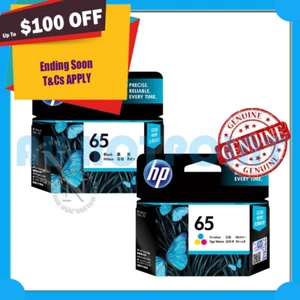 HP Genuine #65 BLACK+COLOUR Ink Set for Deskjet 2620/2621/2623 (N9K02AA+N9K01AA) - Picture 1 of 1