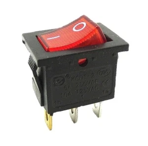 interruttore 3 Pins 6 A, 250 V dimensions per l'installazione 19 x 13 mm, Rosso - Imagen 1 de 4