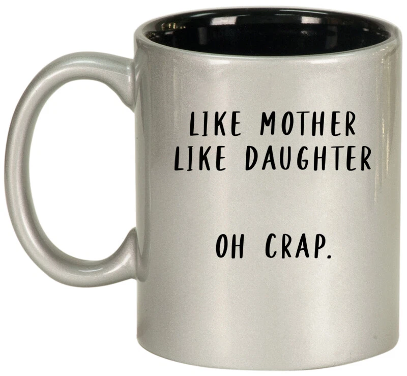 Caneca de café cerâmica xícara como mãe como filha mãe presente engraçado dia das mães - Imagem 1 de 1