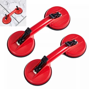 Pack of 2 Dual Suction Cup Pad Lifter 60kg Sucker Plate Glass Tile Mirror Lifter - Picture 1 of 7