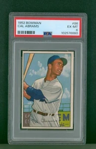 Tarjeta de béisbol Bowman 1952 - #86 Cal Abrams, PSA 6 excelente - Imagen 1 de 2