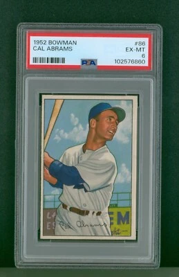 1952 Bowman Baseball Card - #86 Cal Abrams, PSA 6 EXMT - Image 1 of 2