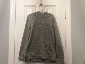 Adidas Big Girls Embossed-Logo Hoodie - Heather Grey Size M - Picture 1 of 3