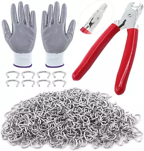 1001Pcs 3/8 Hog Rings and Hog Ring Plier Kit 1000Pcs Galvanized Hog Rings and - Picture 1 of 7