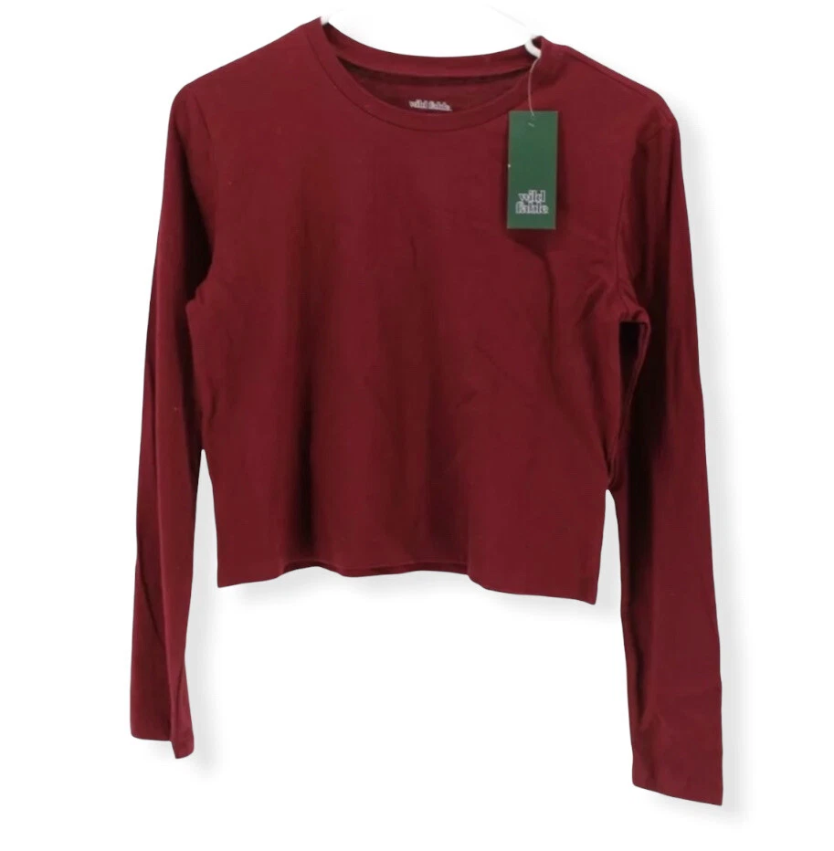 Set of 2 Wild Fable Long Sleeve Cropped T-shirts Size Small