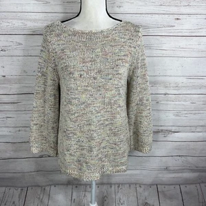 Ann Taylor LOFT Boat Neck Sweater Size Small Multicolor Knit Cut Out Back - Picture 1 of 10