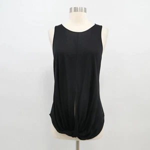 Fornarina Blouse Top Womens M Medium NEW Black Draped Slit Sleeveless Modal Lise - Picture 1 of 12