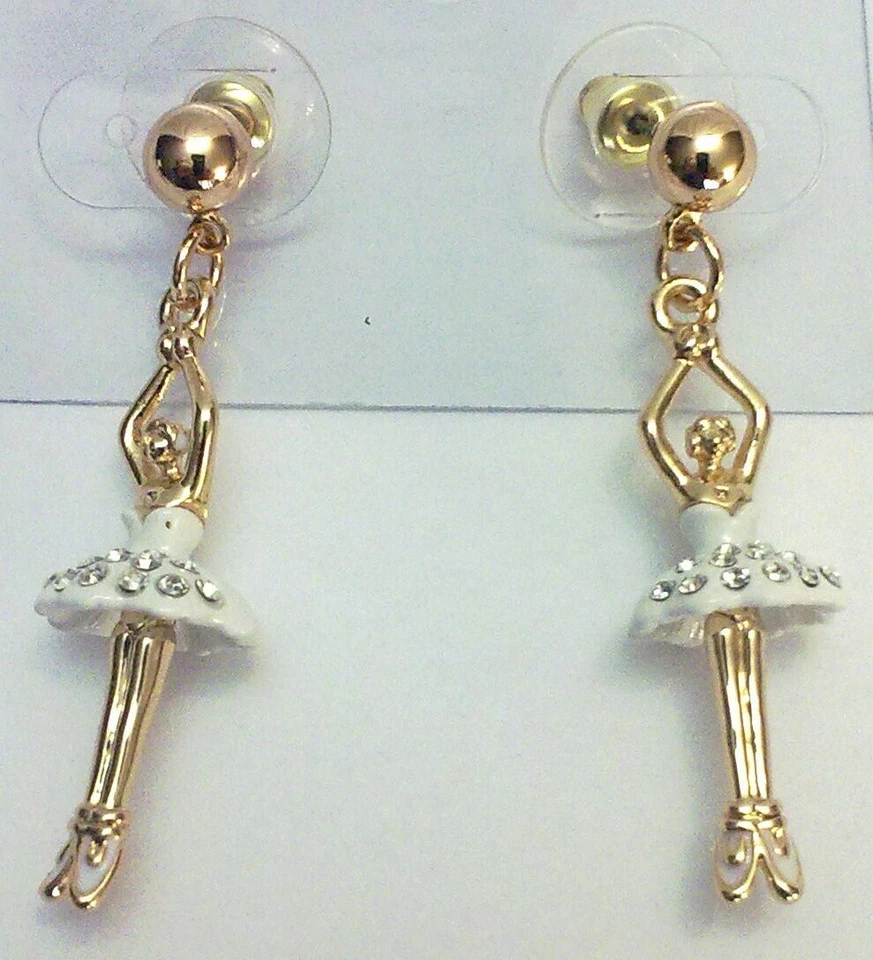ORECCHINI DONNA RAGAZZA PENDENTI BALLERINA REGALO SAN VALENTINO COMPLEANNO 0106 - Immagine 1 di 1