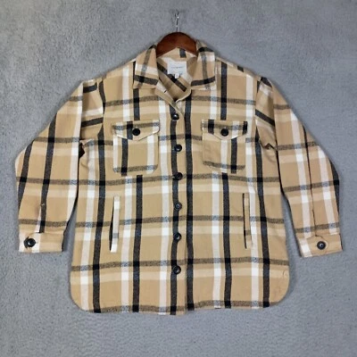 Cazadora de franela Lucky Brand para mujer pequeña tostada a cuadros 100 % algodón bolsillos abotonados Foto 1 de 4