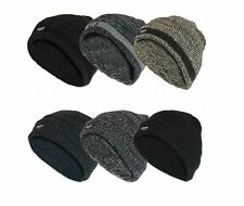Mens Thermal melange Insulated Fully Fleece Lined Hats Beanie Winter Thermal hat