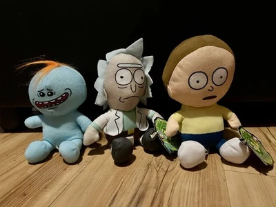 Lote de 3 Rick And Morty Meeseeks Brinquedo Pequeno Fábrica 6” Pelúcia Adulto Natação 2 Novo com etiquetas - Imagem 1 de 4