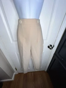 Pantalones de vestir Zara para mujer X pequeños tostados tiro alto tobillo corto XS botones - Imagen 1 de 17