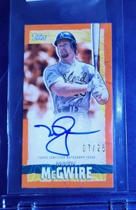 Mini autógrafos Topps Rip Mark McGwire 2023 naranja #TRA-MM automático Oakland - Imagen 1 de 2