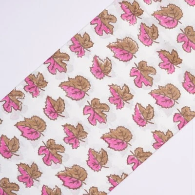 20 Yard Hand Block Print Handmade Cotton Indian Natural Bagru Print Fabric - Image 1 of 4