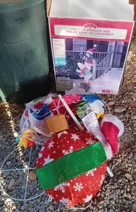 Holiday Time Light Up Penguin & Polar Bear On Ornament Christmas Decor 60" H - Picture 1 of 16