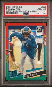 2023 Panini Donruss Optic Preview Puka Nacua - Red & Green Prizm - PSA 10 - Bild 1 von 2