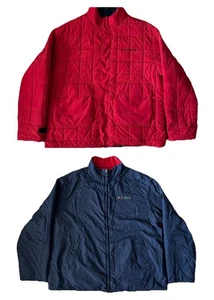 VTG Tommy Hilfiger Men’s Reversible Zip Jacket Quilted Puffer Down Red Blue XL - Picture 1 of 24