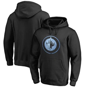 Men's Black Winnipeg Jets Rinkside Pond Hockey Pullover Hoodie - Picture 1 of 3