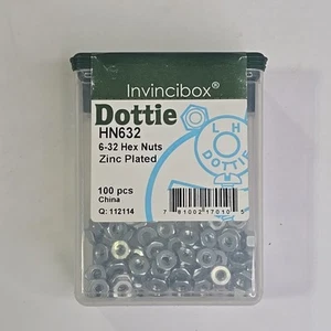 Dottie HN632 #6-32 Maschinenschraube Sechskantmutter Stck 100 - Bild 1 von 4