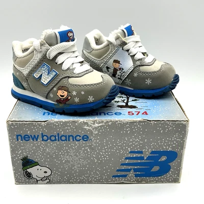 New Balance 574 Peanuts Sneakers Infant Sz3 Charlie Brown Christmas Tree Snoopy - Image 1 of 4