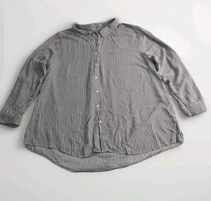 Suzanne Grae Button-up Viscose Shirt Blouse Size 20 Lightweight Black White EUC - Picture 1 of 8