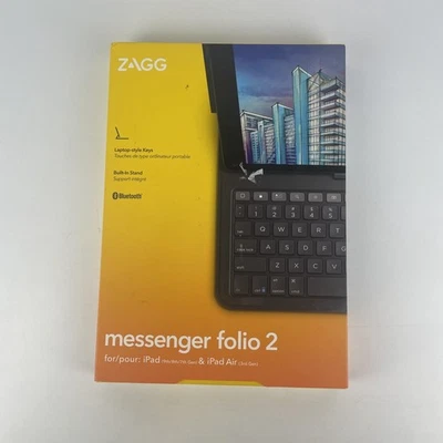 ZAGG Messenger Folio 2 Bluetooth Keyboard Case for iPad – Black (Open Box) - Image 1 of 4