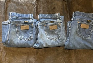 Boy’s Lot Of 3 Pair Wrangler Cowboy Cut Jeans Size 16 RegularWestern Work Rodeo - Picture 1 of 8