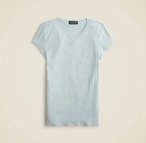 Camiseta manga corta J.Crew Pointelle talla S nueva con etiquetas - Imagen 1 de 6