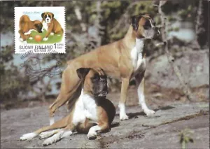 Boxer Boxeri Dog Puppies Official Finland Mint Maxi FDC Card 1998 - Picture 1 of 1