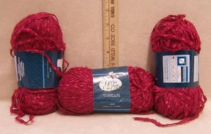 Lot 3 Yarn Bee Topkapi Cubuk Shimmering Pink Red Polyamide 131 Yds 3.5 Oz Each - Picture 1 of 2