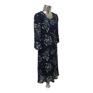 ADINI Cotton Dress Size Small 8 Womens Bell Sleeve Navy NEW (EU36) RRP £89 - Picture 1 of 9