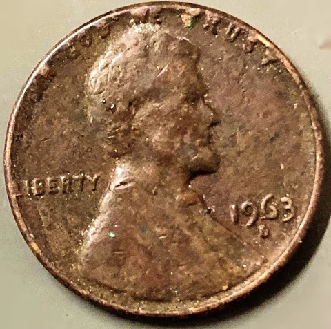1963 VERY RARE Error Penny Lettering Stamped On Rim Cover