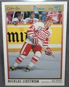 1991-92 O-Pee-Chee Premier Nicklas Lidstrom RC Detroit Red Wings #117 - Picture 1 of 2