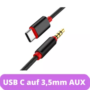 Audio Adapter Kabel USB C Aux Typ C Klinke 3,5mm Stecker Auto stereo sound 1m Gu - Bild 1 von 4