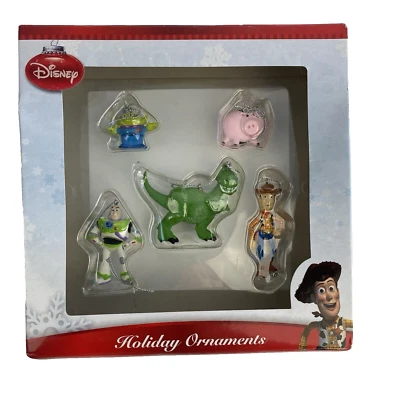 Disney Pixar Toy Story Juego de Adornos de Navidad 5 Rex Buzz Woody Nueva Caja Dañada Foto 1 de 3