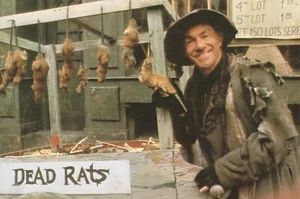 Mel Brooks History of the World Part 1 JACK CARTER/DEAD RAT VENDER Postcard 1982 - Picture 1 of 2