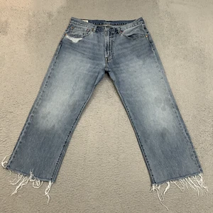 Levis Jeans Mens 34x26 Blue Denim 551 Z Straight Fit Cropped Premium Big E Adult - Picture 1 of 16