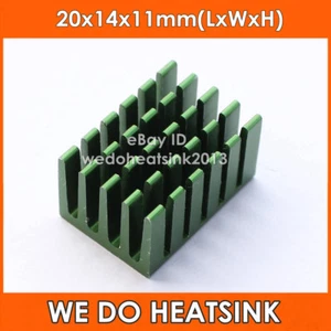 Enfriador disipador térmico radiador aluminio anodizado ranurado verde 20x14x11 mm 10 un. - Imagen 1 de 5