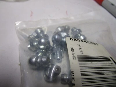 1/4 дюйма - 28 90° стальной желтый трехвалентный цинковый Т-образный смазочный фитинг с проверкой мяча QTY 10 - Изображение 1 из 3