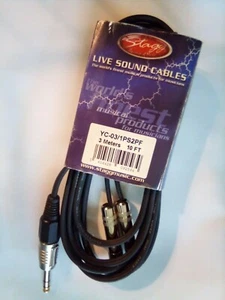 Stagg yc-03/1ps2pf 10 feet instrument audio cable RCA dual 5414428092564 11219 - Picture 1 of 1