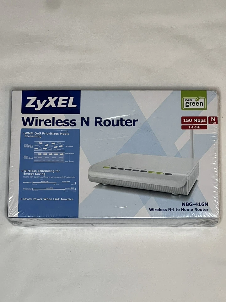 ZyXEL NBG-416N 150 Mbps 4-Port 10/100 Wireless N Router - New / Sealed - Image 1 of 4