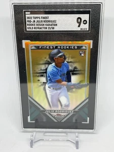 2022 Topps Finest Julio Rodriguez Gold Design Variation RC 23/50 SGC 9 (C896 - Picture 1 of 6