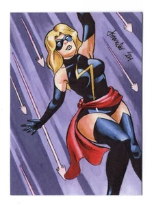 PRINT Avengers - Miss Marvel #1 Sketch Card Limited Ed. 1/5 ACEO ATC - Picture 1 of 5