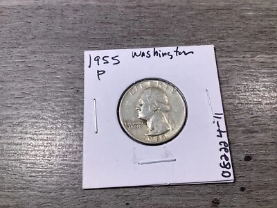1955 Washington 90% Silver Quarter US Silver Coin 082224 11e - Image 1 of 4