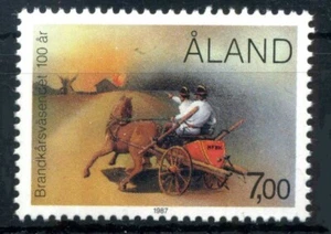 Aland 1987 Centenary of Mariehamn Fire Brigade, Horse Drawn Vehicle, MNH / UNM - Picture 1 of 1
